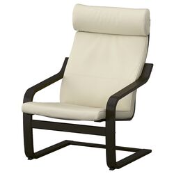 Кресло Ikea Poang/Glose (Черно-коричневый/Экрю) Thumb