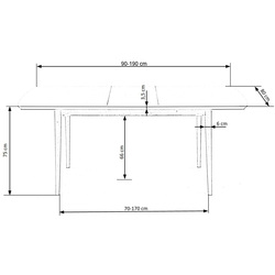 Masa extensibila Halmar Barret 90-190cm (White Matt/Lefkas Oak) Thumb