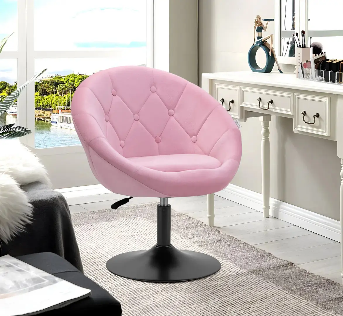 Кресло 4Rico QS-BL12B 150125 Velvet (Pink/Black)