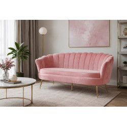 Canapea Tempo Kondela Noblin 67x178 (Pink/Gold)