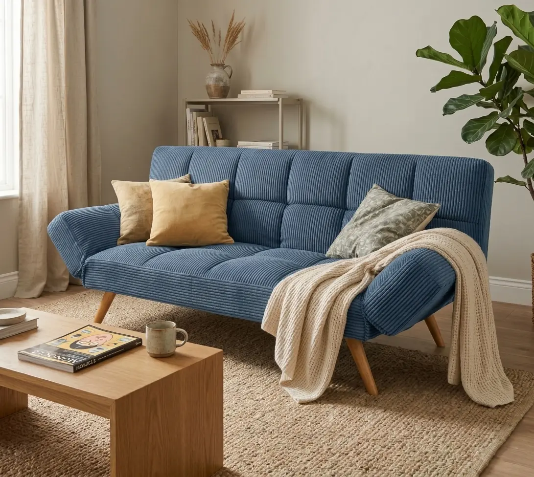 Canapea extensibila DP LM-58 Velvet (Blue)
