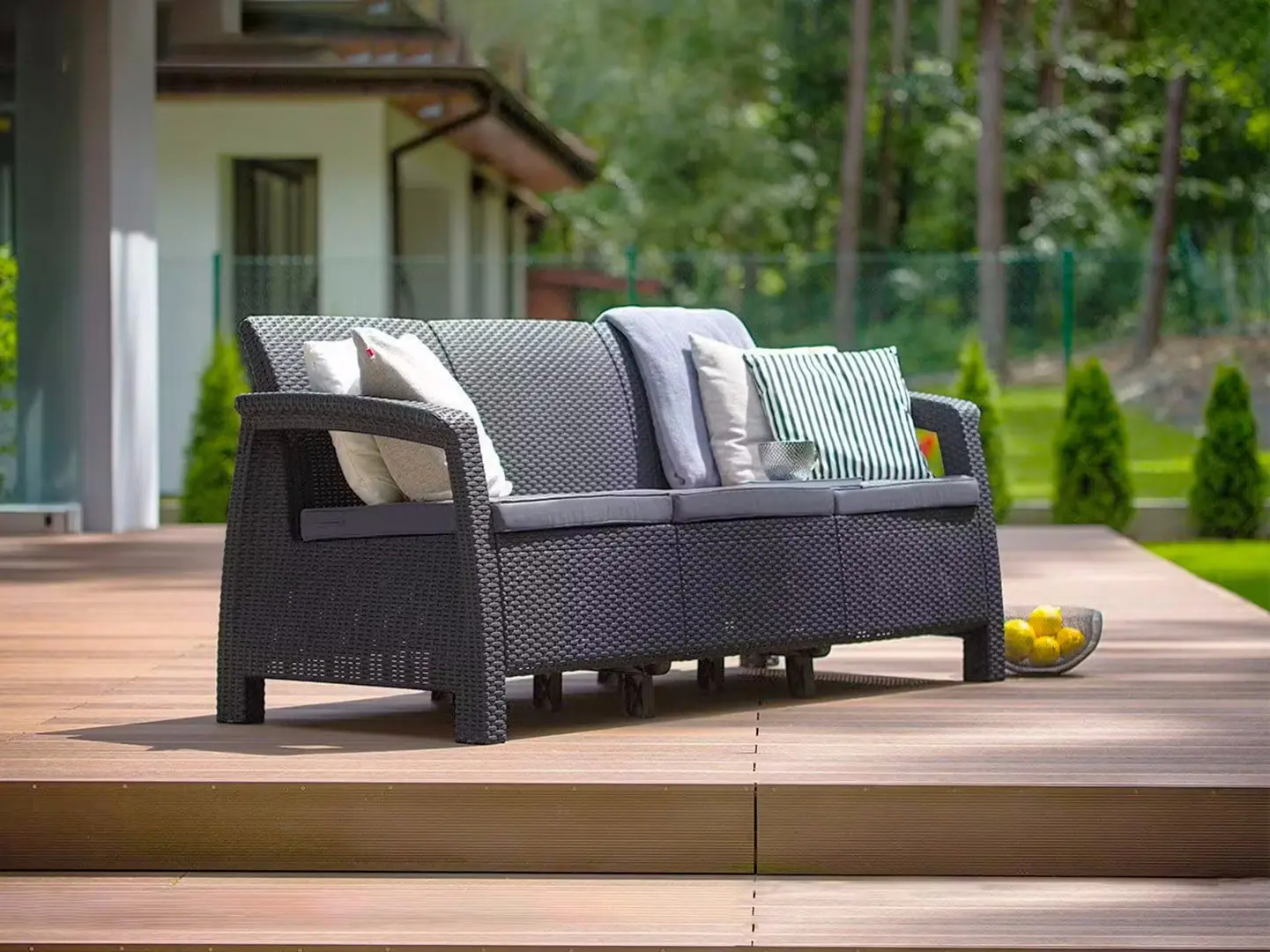 Set mobilier de gradina Heniver Novara 3+1+1+T (Anthracite) - 11