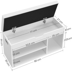 Банкетка-стеллаж для обуви Vasagle LHS30W (White) Thumb