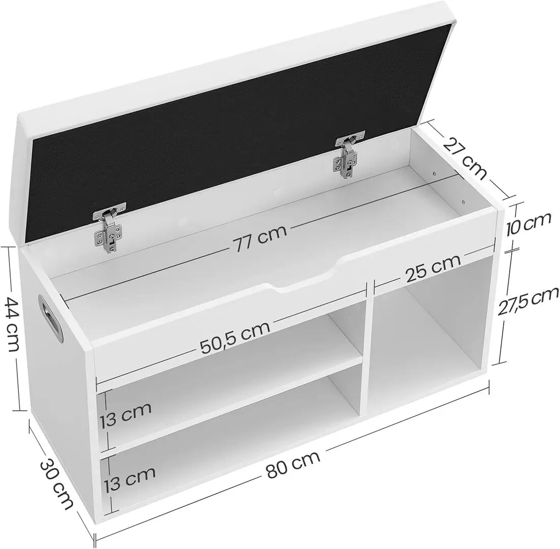 Банкетка-стеллаж для обуви Vasagle LHS30W (White)