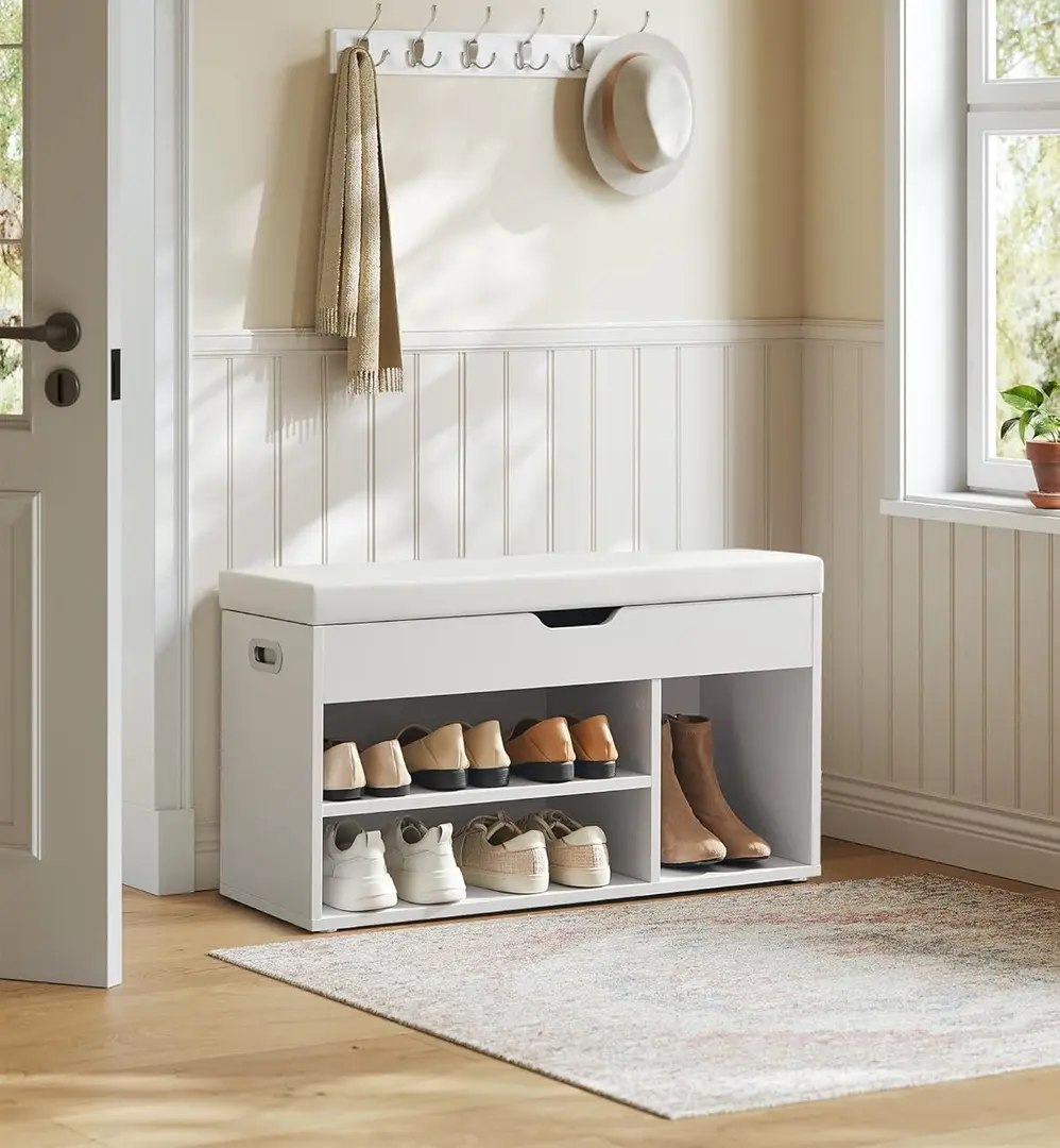 Банкетка-стеллаж для обуви Vasagle LHS30W (White)
