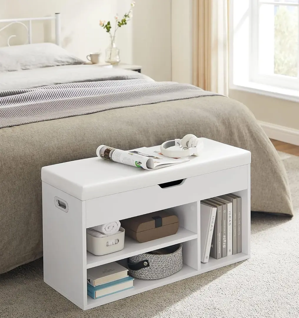 Банкетка-стеллаж для обуви Vasagle LHS30W (White)