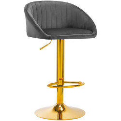 Scaun de bar 4Rico QS-B16G 141189 Velvet (Dark Gray/Gold) Thumb
