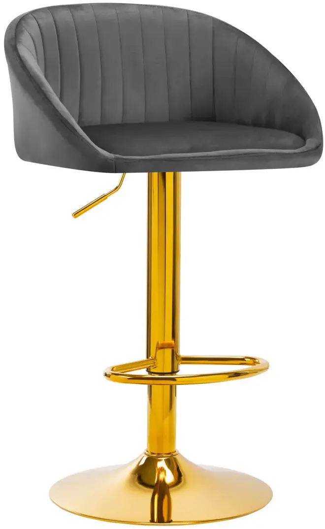Scaun de bar 4Rico QS-B16G 141189 Velvet (Dark Gray/Gold)
