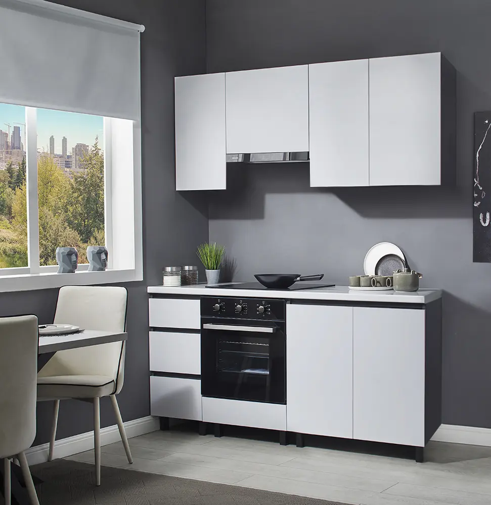 Bucatarie modulara Ambianta Astra 2 1.8m (Alb/Grafit)