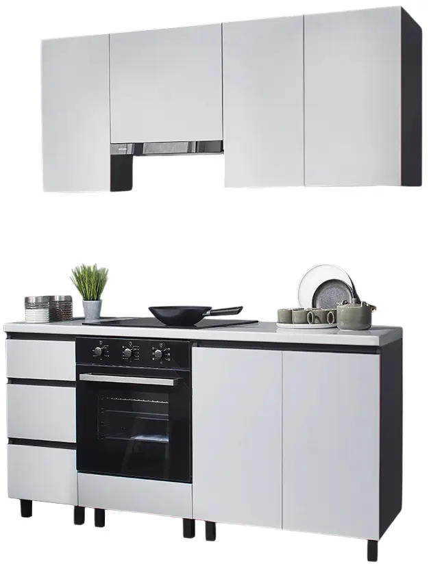 Bucatarie modulara Ambianta Astra 2 1.8m (Alb/Grafit)