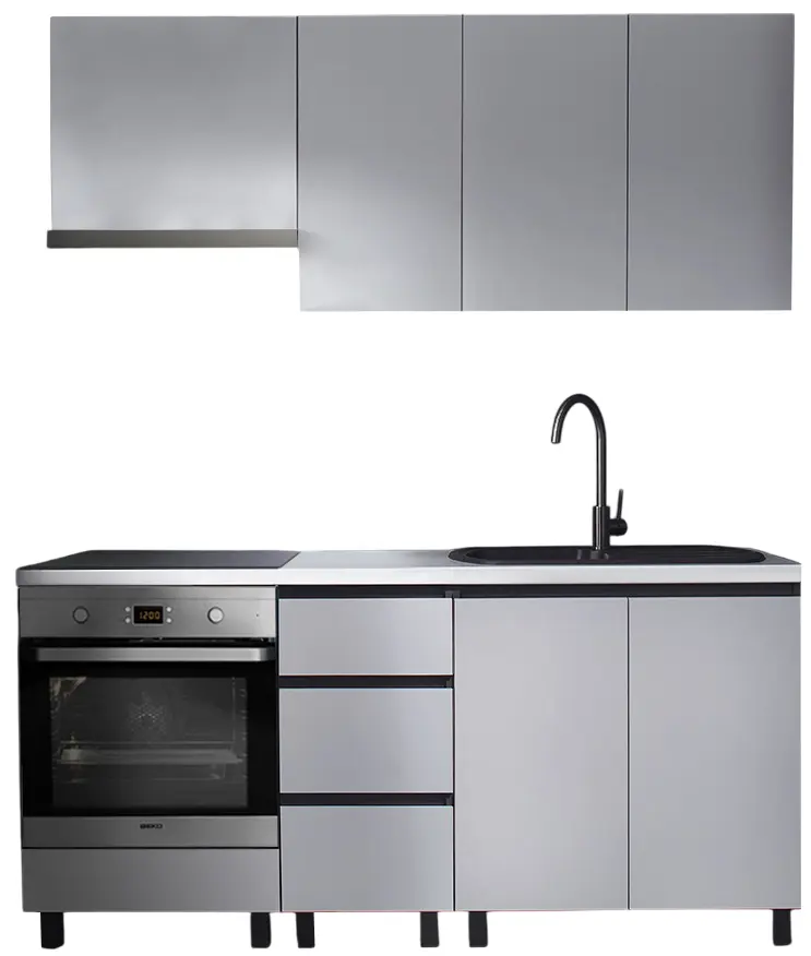 Bucatarie modulara Ambianta Astra 2 1.8m (Gri Deschis/Grafit)