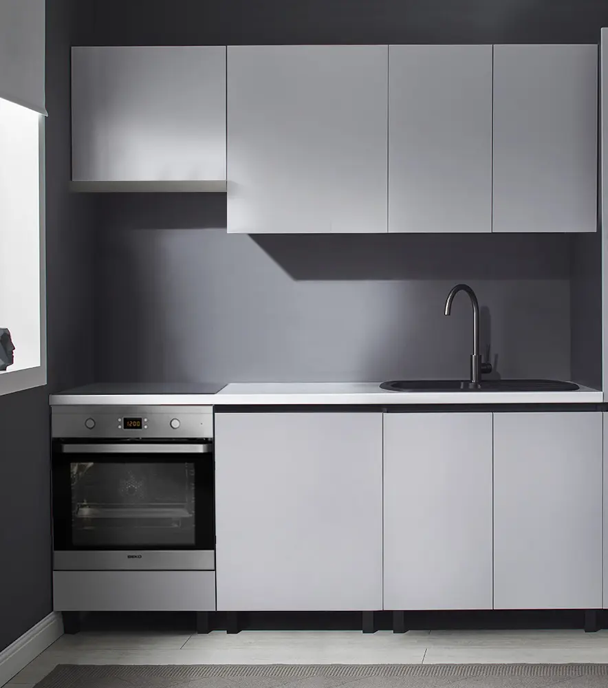 Bucatarie modulara Ambianta Astra 2 2.0m (Gri Deschis/Grafit)