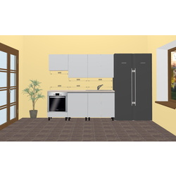 Bucatarie modulara Ambianta Astra 2 2.0m (Gri Deschis/Grafit) Thumb