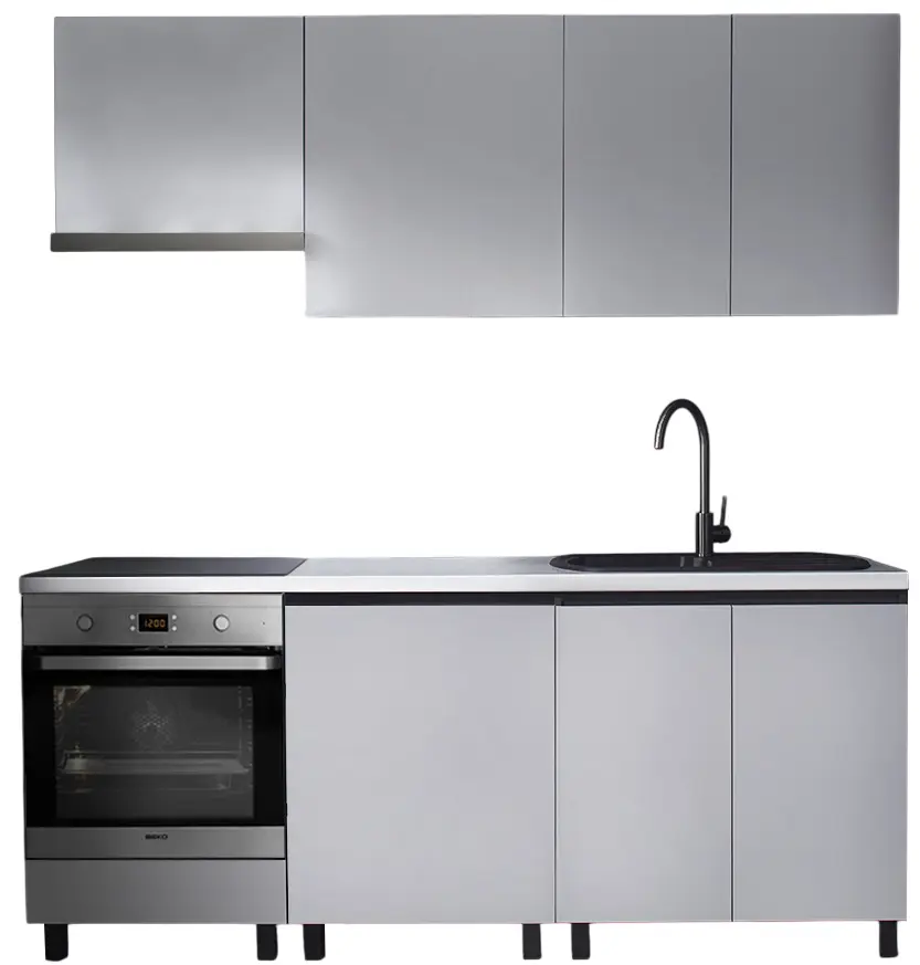 Bucatarie modulara Ambianta Astra 2 2.0m (Gri Deschis/Grafit)