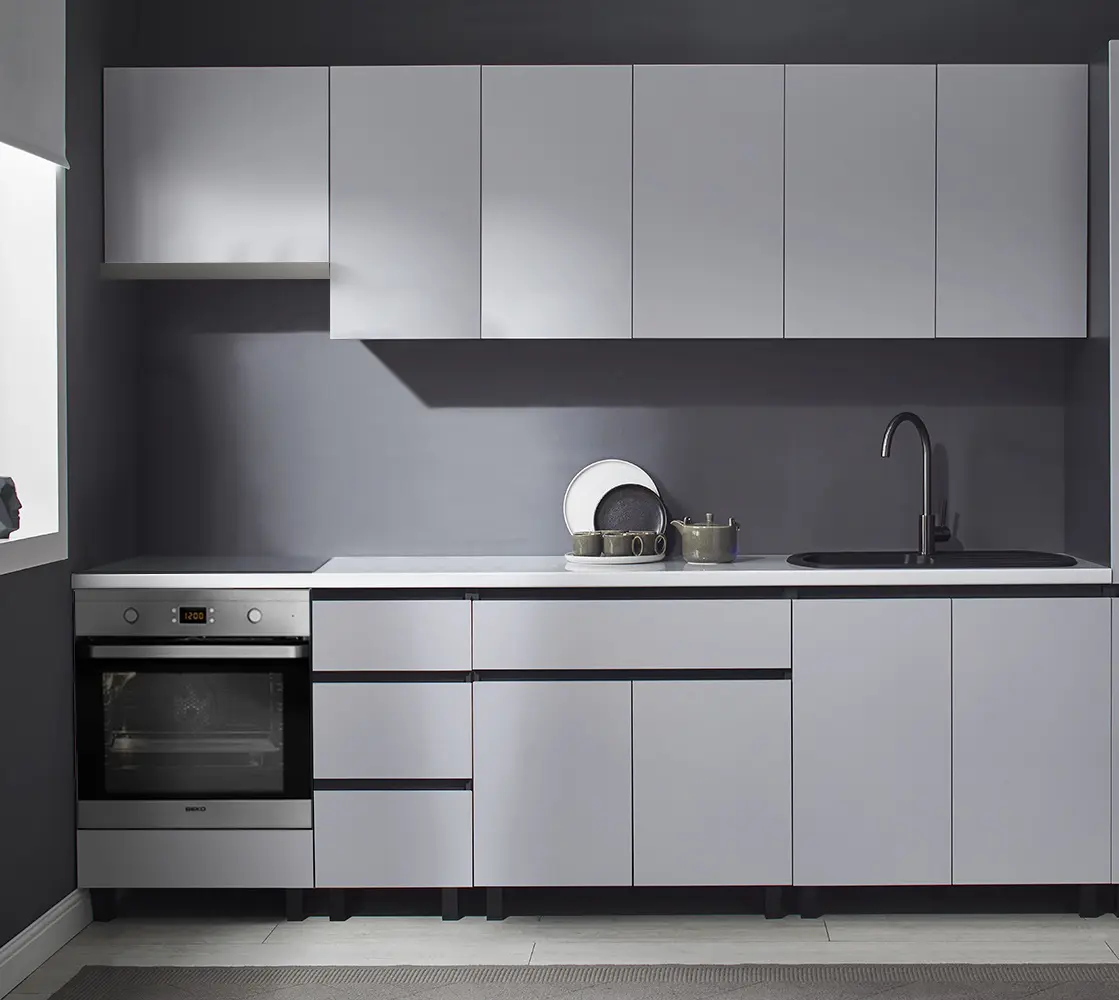 Bucatarie modulara Ambianta Astra 3 2.6m (Gri Deschis/Grafit)