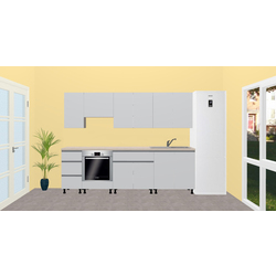 Bucatarie modulara Ambianta Astra 3 2.6m (Gri Deschis/Grafit) Thumb