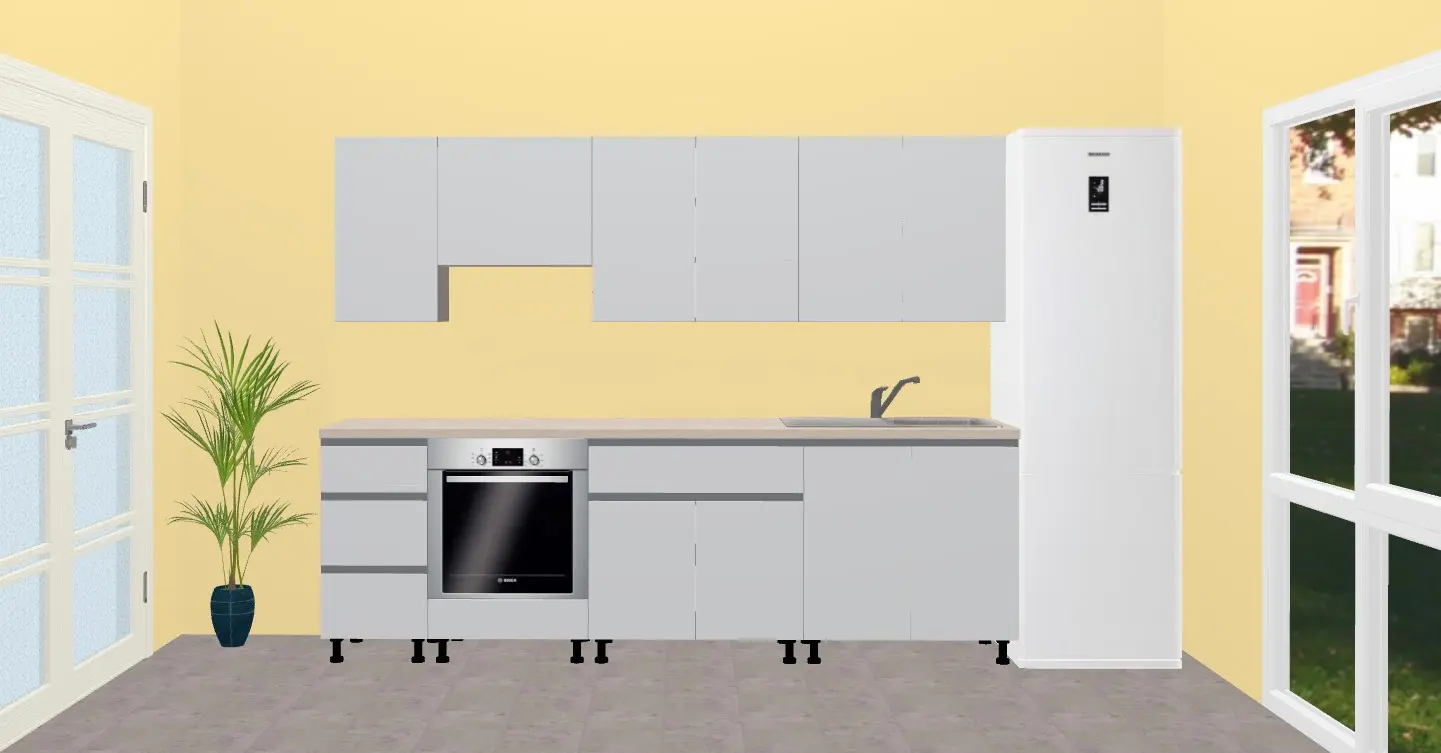 Bucatarie modulara Ambianta Astra 3 2.6m (Gri Deschis/Grafit)