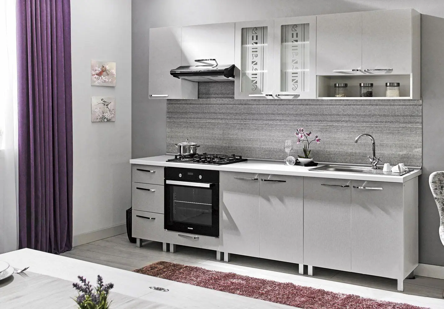 Bucatarie modulara Ambianta Fresh 2.6m (Gri)