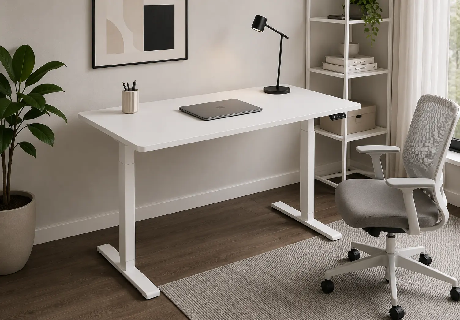 Masa de birou ET114 WH inaltime reglabila (White)
