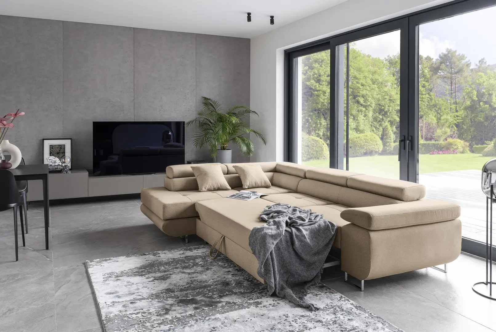 Canapea de colt Eltap Anton Cover 02 Right (Light Beige-Gray)