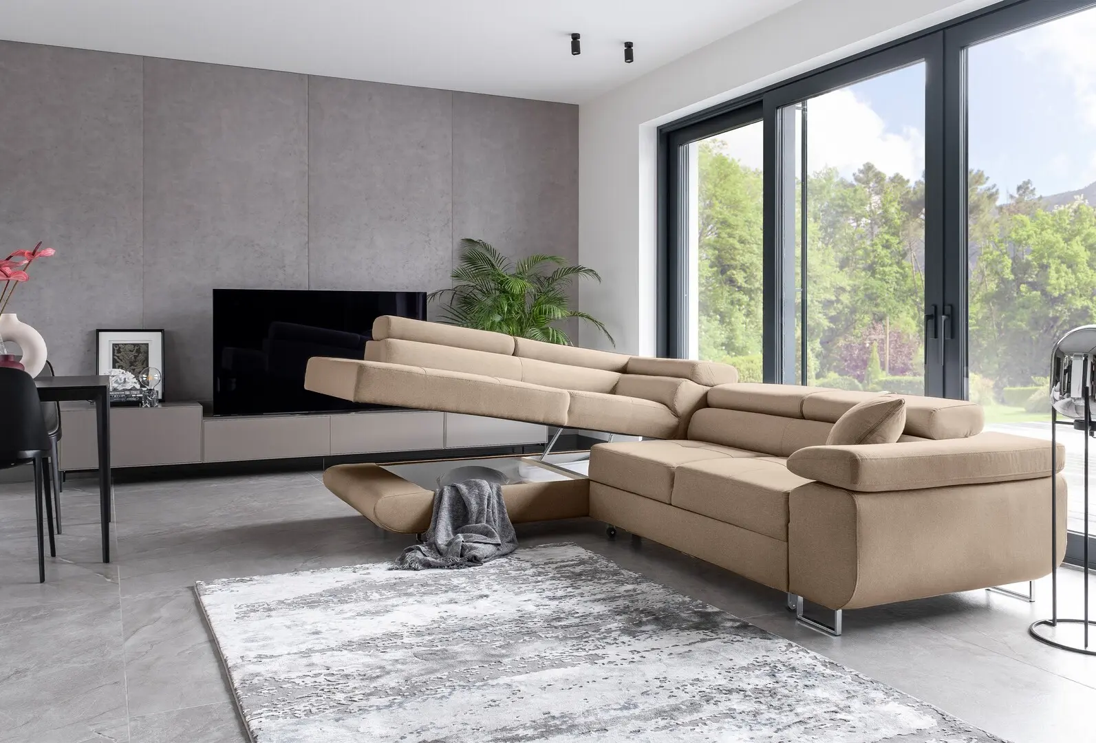 Canapea de colt Eltap Anton Cover 02 Right (Light Beige-Gray)