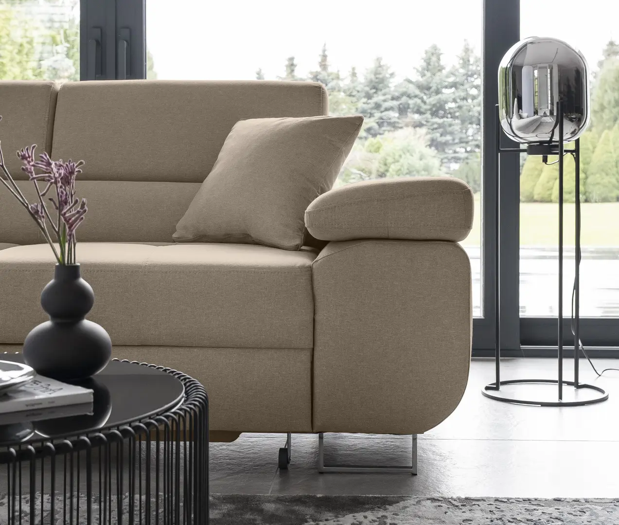 Canapea de colt Eltap Anton Cover 02 Right (Light Beige-Gray)