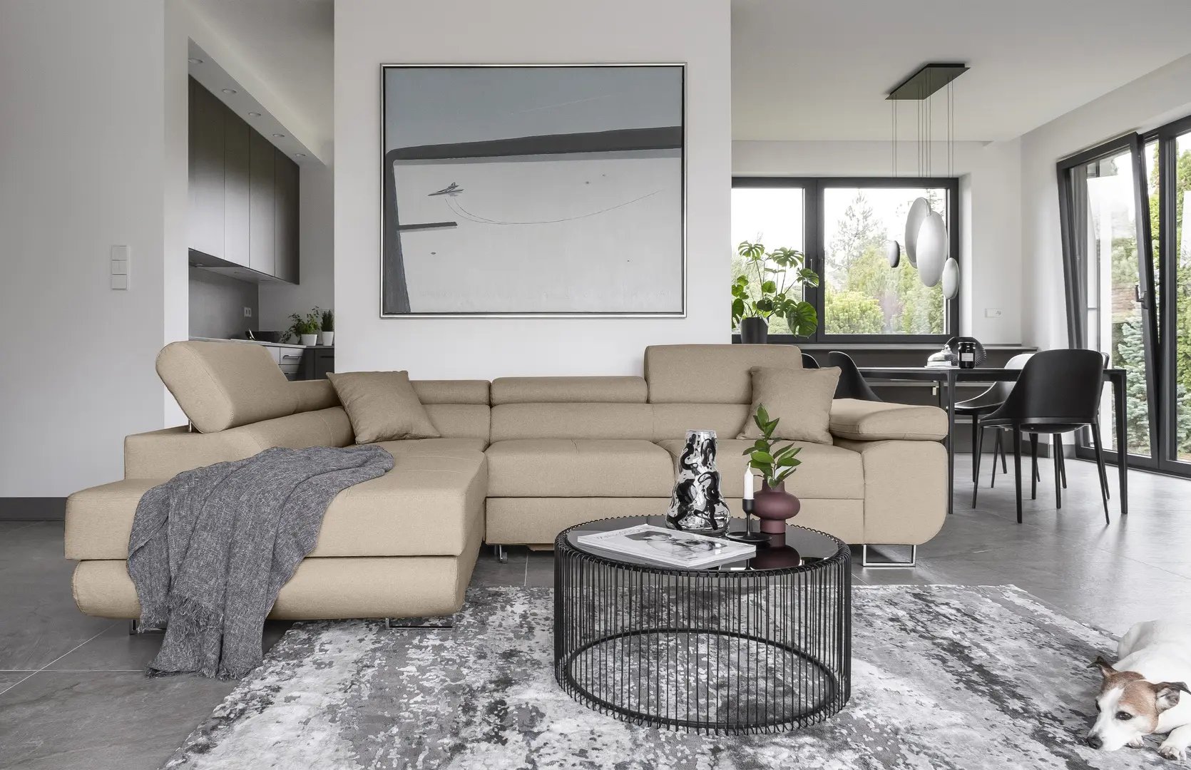 Canapea de colt Eltap Anton Cover 02 Right (Light Beige-Gray)