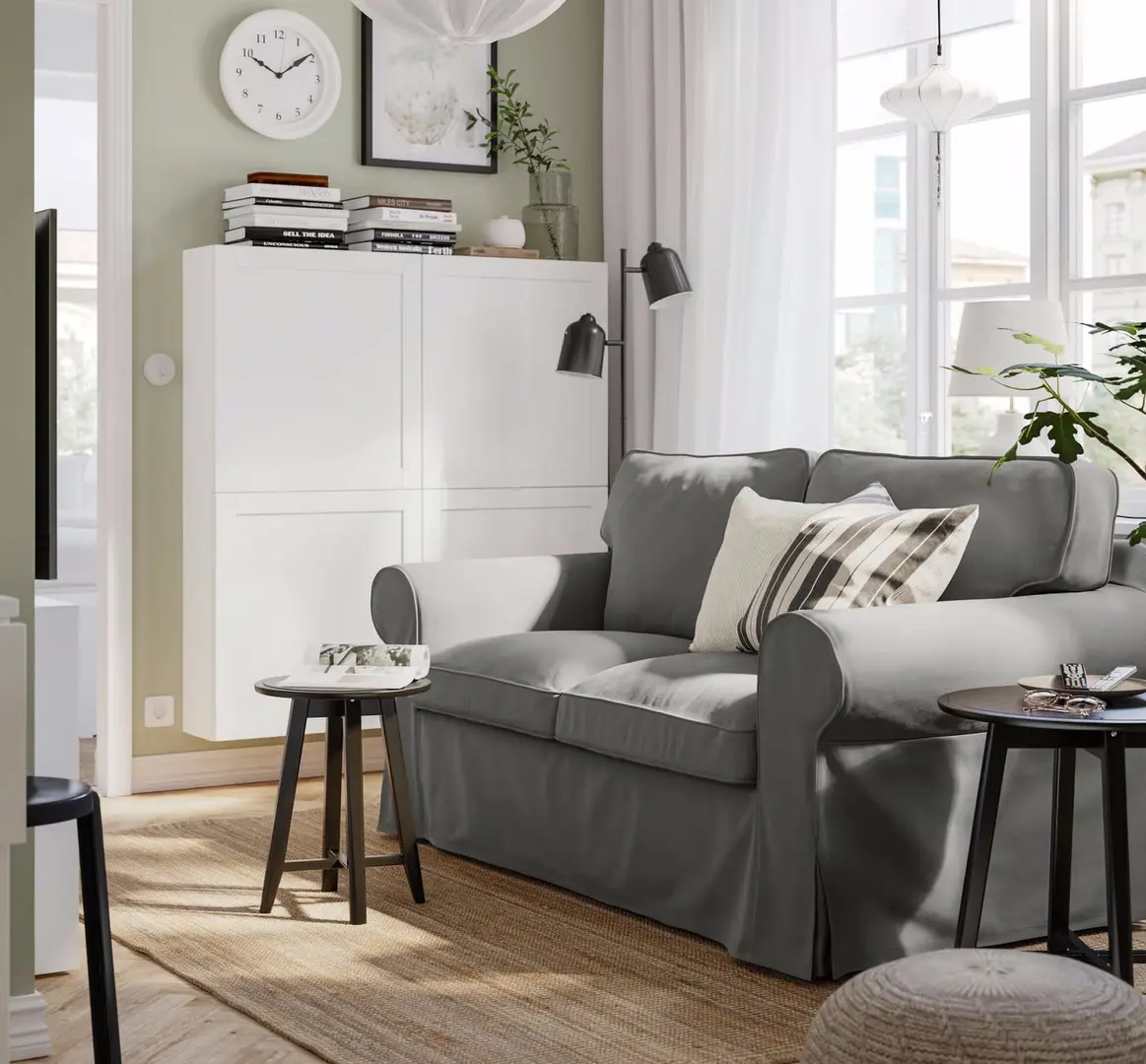 Canapea Ikea Ektorp/Hakebo 2 locuri (Gri inchis)