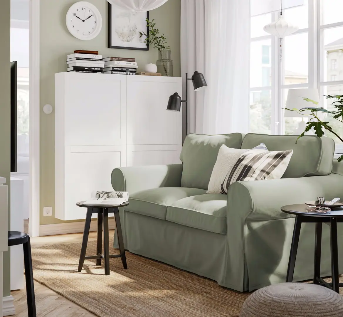 Canapea Ikea Ektorp/Hakebo 2 locuri (Gri-verde)