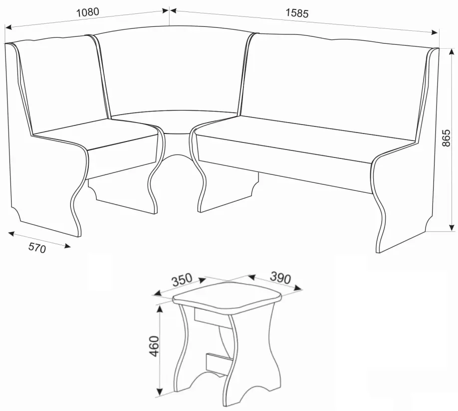 Кухонный уголок Ambianta Cleo-2 Eco