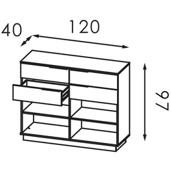 Комод Modern Visit New 120cm (Cashmere/Craft Oak Gray) Thumb