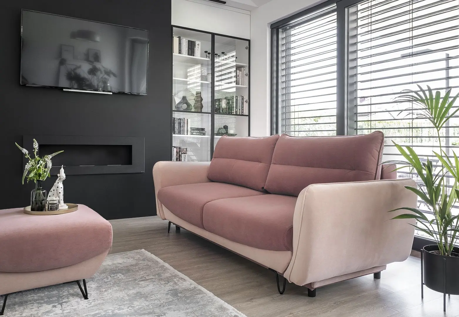 Canapea Eltap Silva Velvetmat 24/Matt Velvet 61 (Antique Pink/Powder Pink)