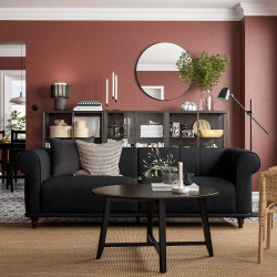 Canapea Ikea Viskafors 3-locuri (Lejde Antracit/Maro)
