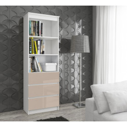 Стеллаж Akord R60 3SZ 2P CLP PK (White/Cappuccino Gloss)