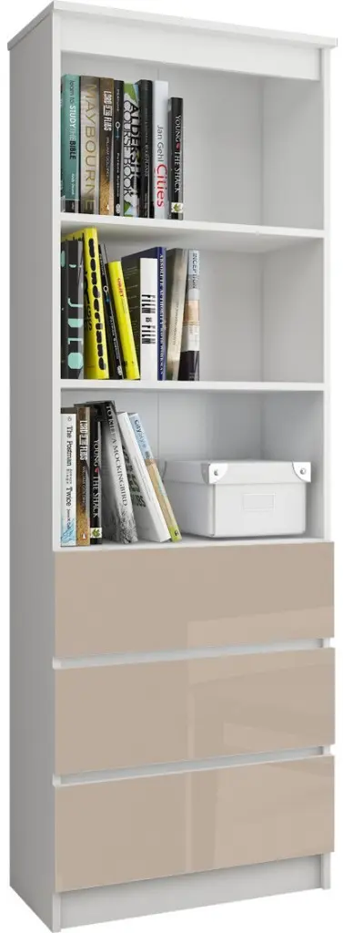 Стеллаж Akord R60 3SZ 2P CLP PK (White/Cappuccino Gloss) - 3