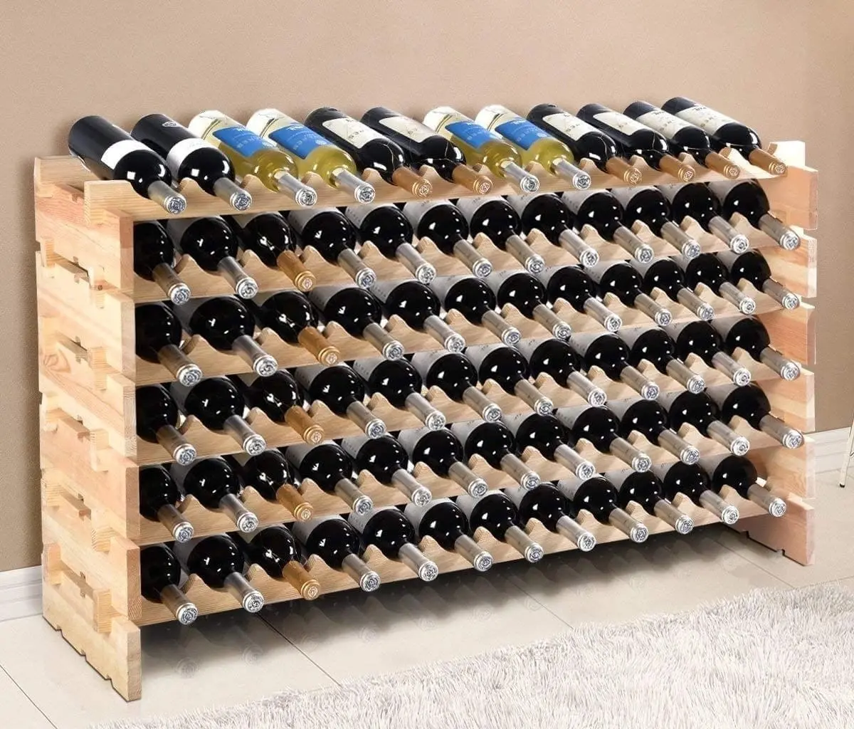 Стеллаж для бутылок Costway JV13041NA 72 B (Natural)