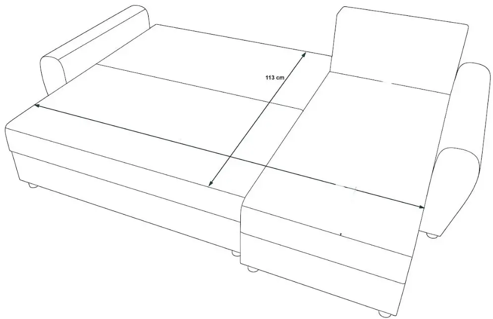 Canapea de colt Space Meble Dakar L Mikrofaza 1024/D8 (Gray/Black) - 6