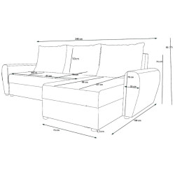 Canapea de colt Space Meble Dakar L Mikrofaza 1024/D8 (Gray/Black) Thumb