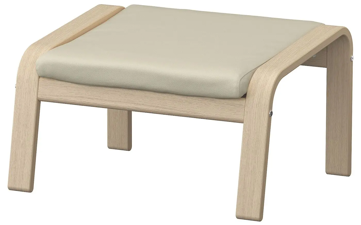 Fotoliu cu taburet Ikea Poang/Glose (Furnir stejar alb/Ecru)