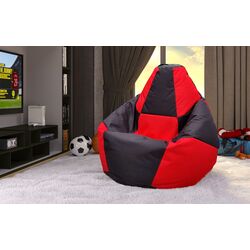 Fotoliu-sac Bean Bag Chess 600D BM0540 XXL (Black/Red)