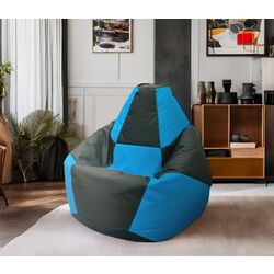 Fotoliu-sac Bean Bag Chess 600D BM5956 XL (Black/Blue)