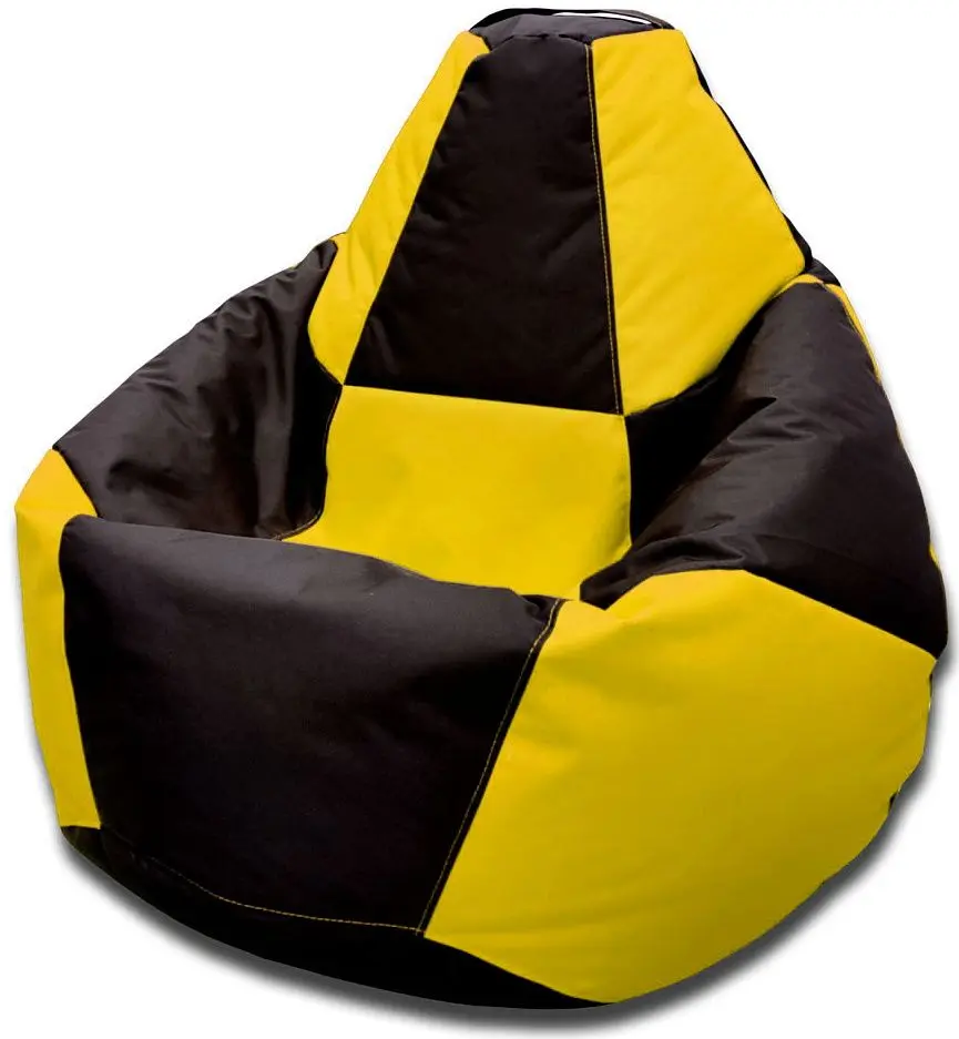 Fotoliu-sac Bean Bag Chess 600D BM5960 L (Black/Yellow)