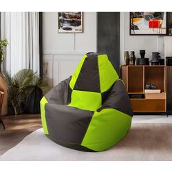 Fotoliu-sac Bean Bag Chess 600D BM5972 XXL (Black/Green)