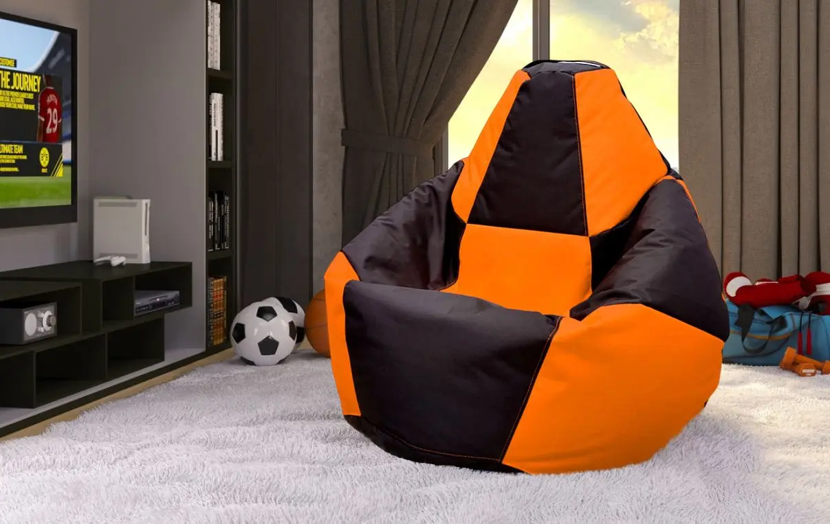 Fotoliu-sac Bean Bag Chess 600D BM5967 XL (Black/Orange)