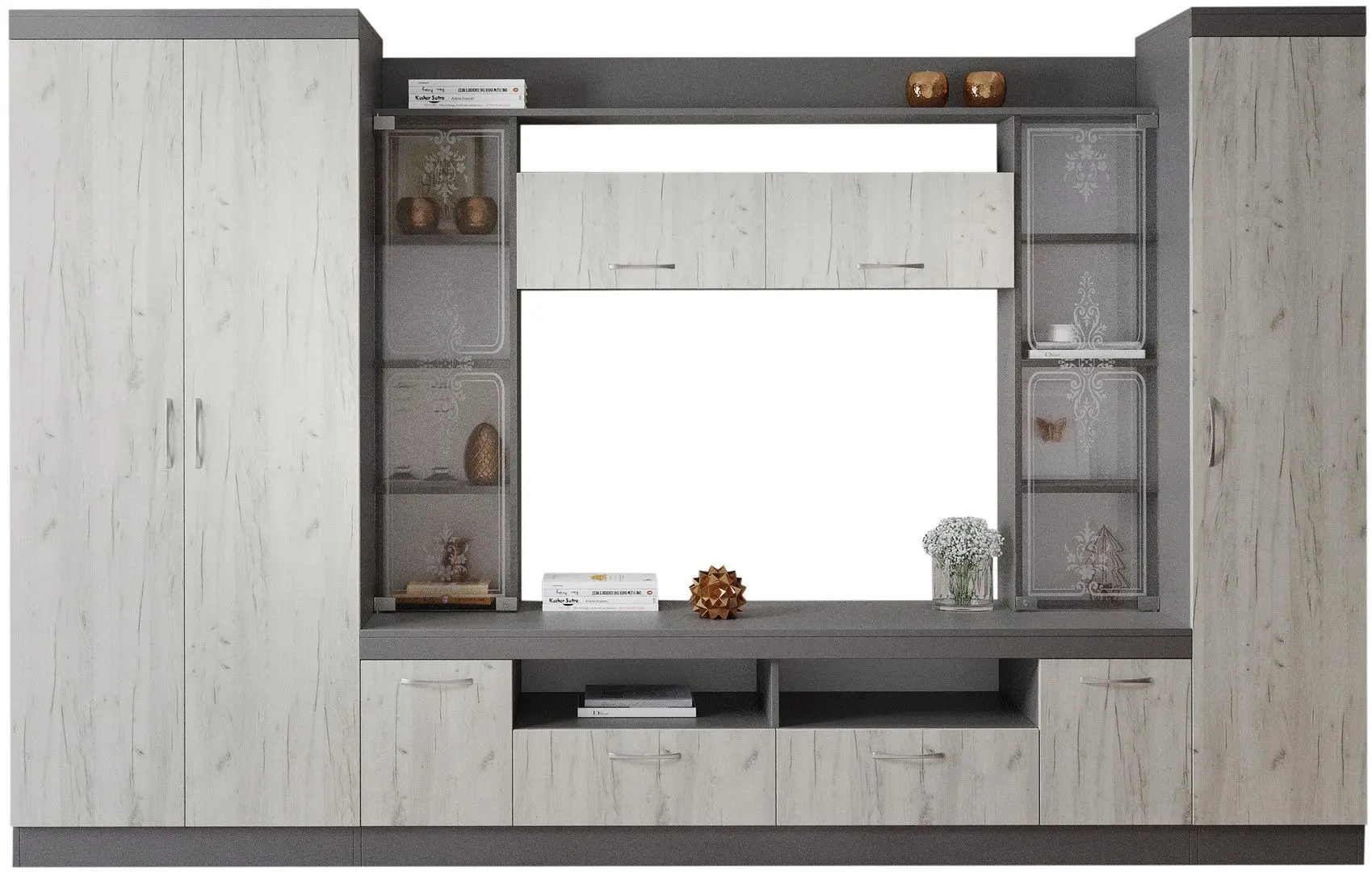 Living МЛ-мебель ML-2 (Anthracite/Craft Oak White)