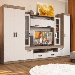 Гостиная Yasen Вероника (Дуб Сонома Трюфель/Белый)