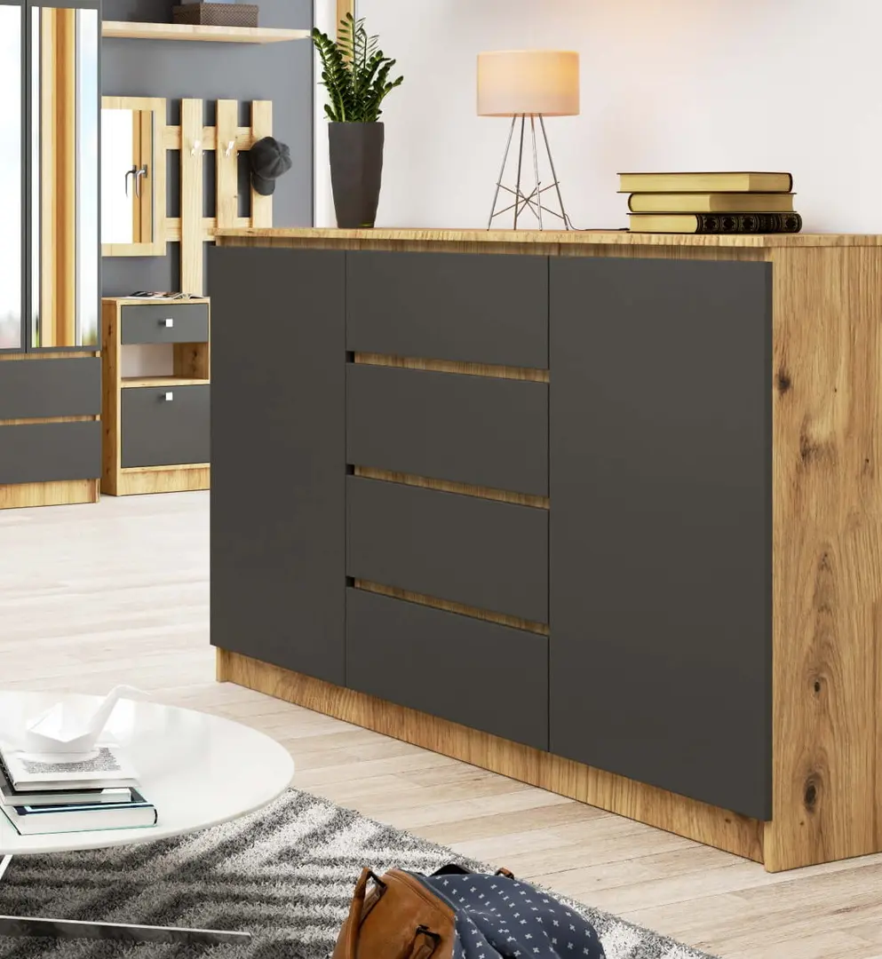 Tumba Akord K160 2D4SZ (Artisan Oak/Graphite Gray)