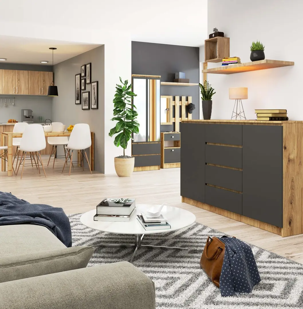 Tumba Akord K160 2D4SZ (Artisan Oak/Graphite Gray)