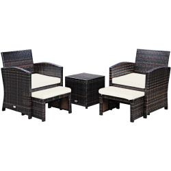 Комплект садовой мебели Costway HW67847WH (Brown/White) Thumb