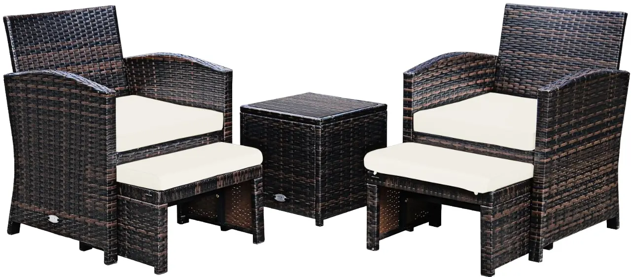 Комплект садовой мебели Costway HW67847WH (Brown/White)